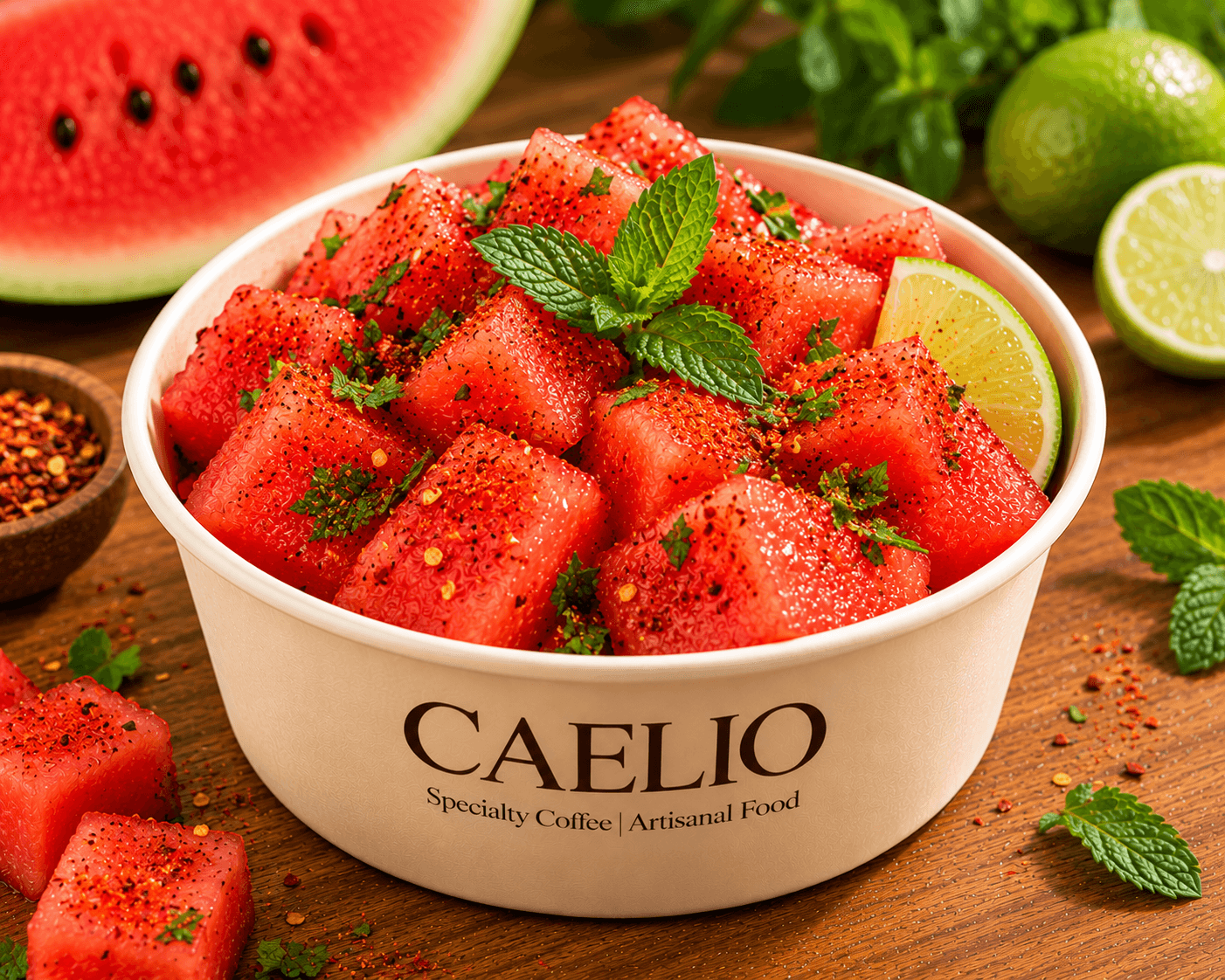 Spicy Mint Watermelon Salad Bowl