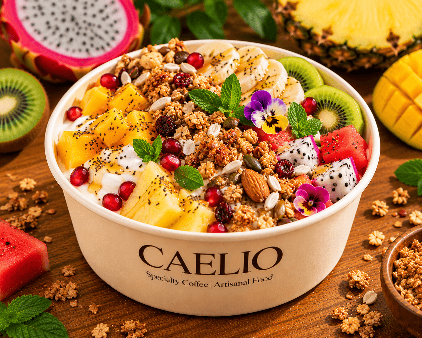 Vibrant CAELIO Tropical Granola Bowl